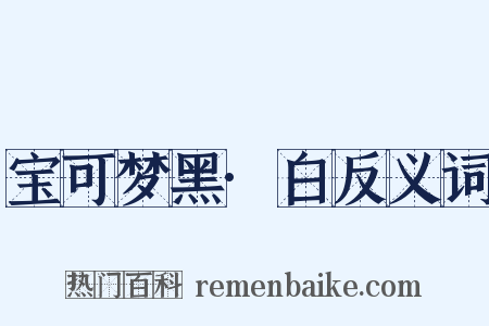 宝可梦黑·白反义词是什么意思的图片